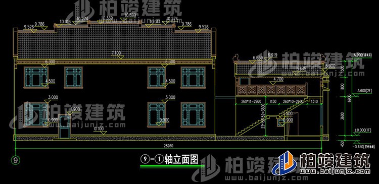 背立面图